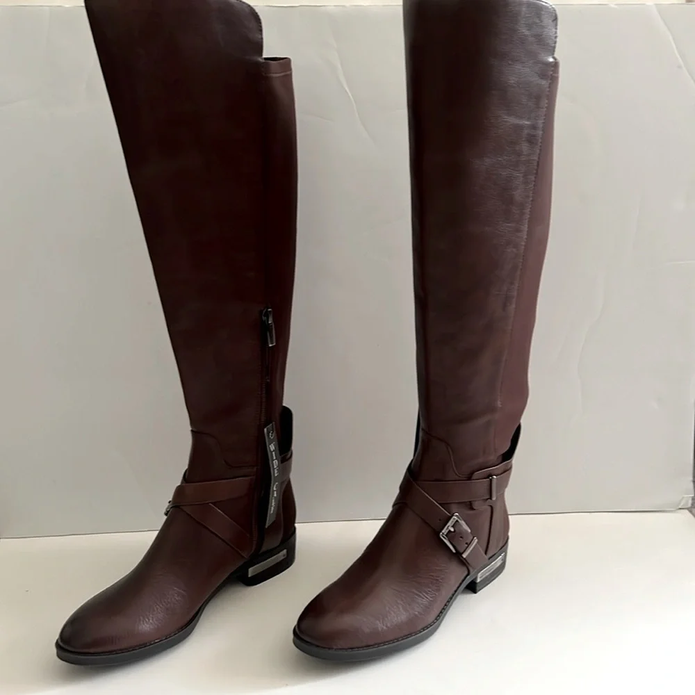 Vince Camuto Brown Leather‎ Boots Paton over the knee